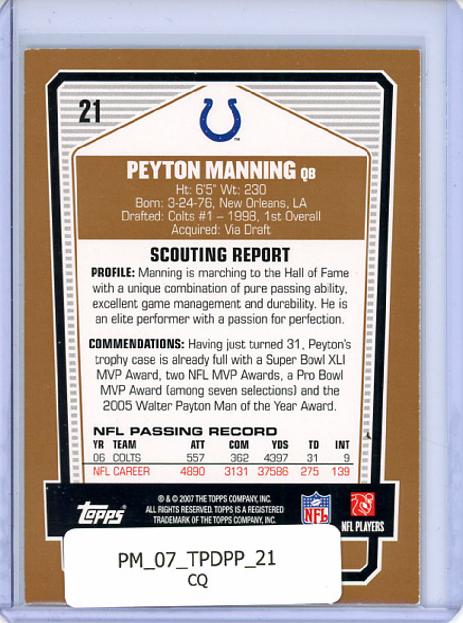 Peyton Manning 2007 Draft Picks & Prospects #21 (CQ)