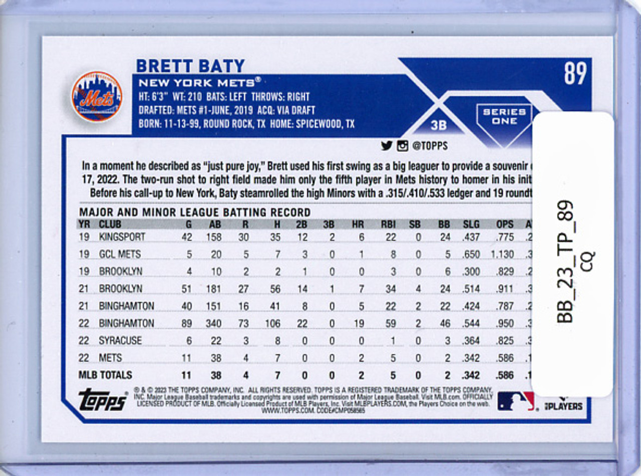 Brett Baty 2023 Topps #89 (CQ)