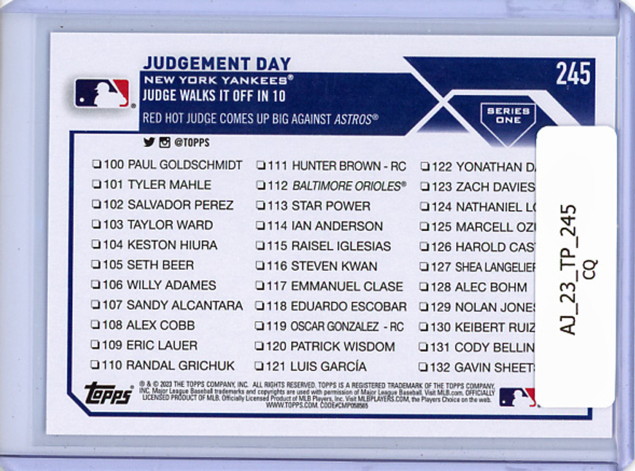 Aaron Judge 2023 Topps #245 Judgement Day (CQ)