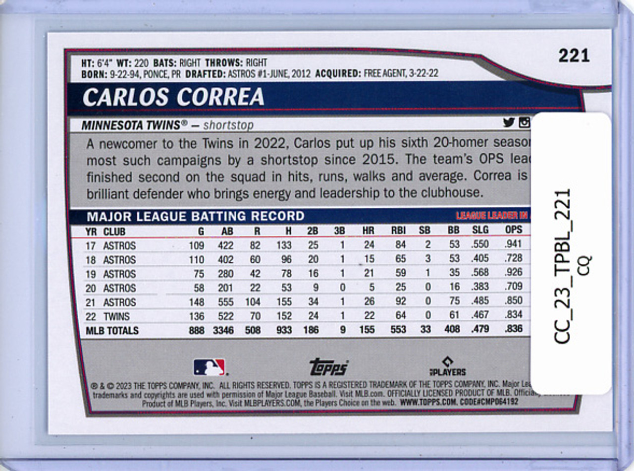 Carlos Correa 2023 Big League #221 Rainbow Foil (CQ)