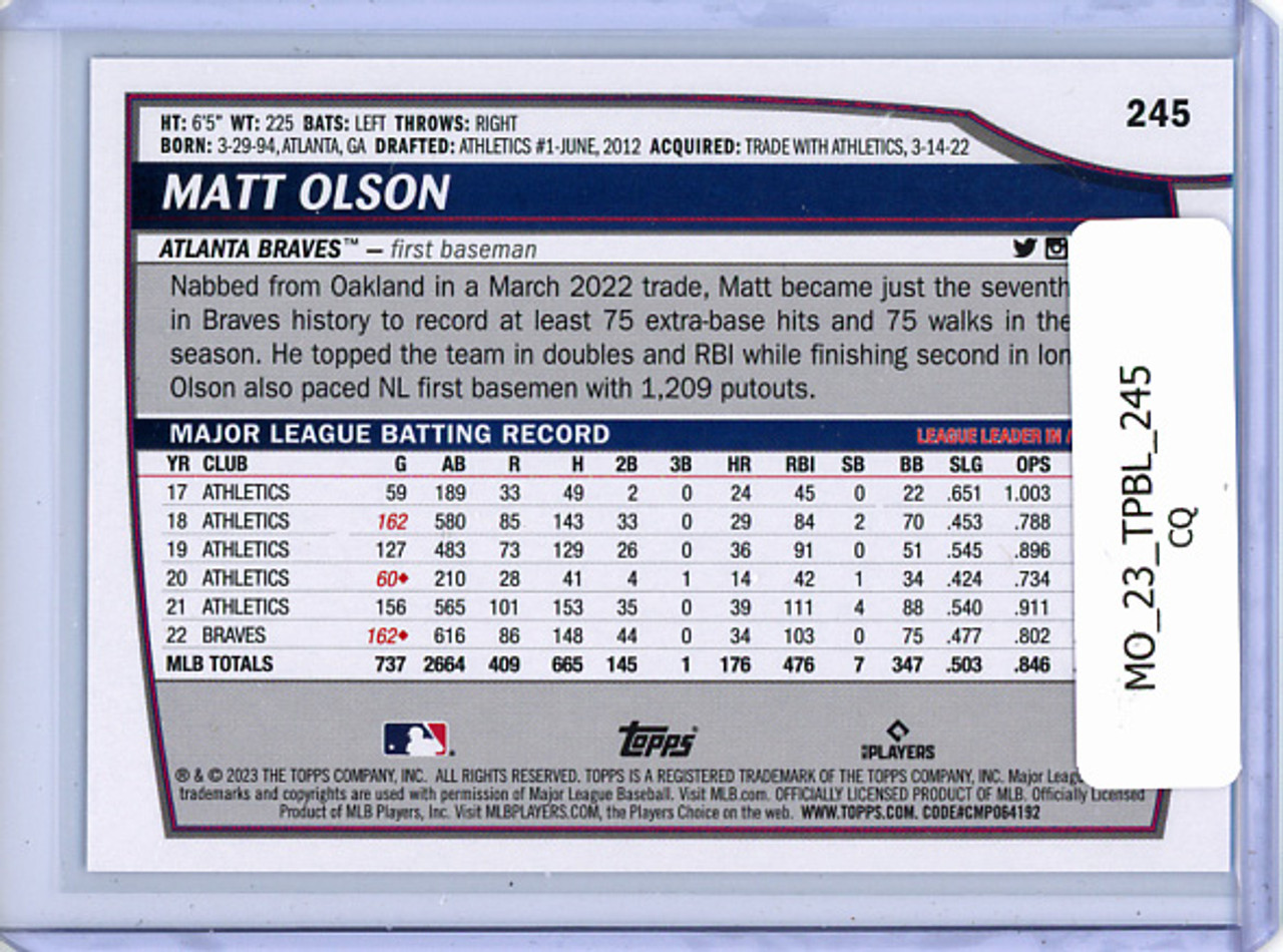 Matt Olson 2023 Big League #245 Rainbow Foil (CQ)