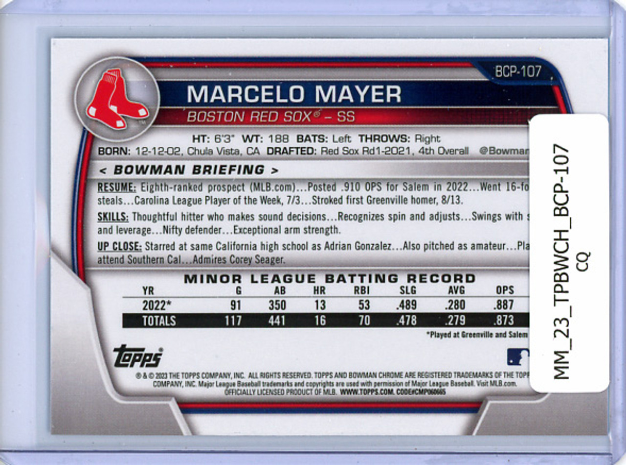 Marcelo Mayer 2023 Bowman Chrome Prospects #BCP-107 (CQ)