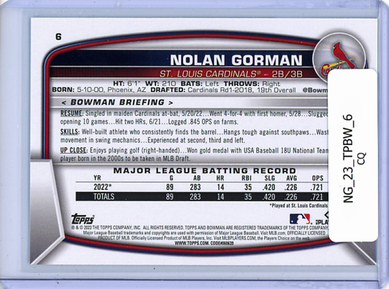 Nolan Gorman 2023 Bowman #6 (CQ)