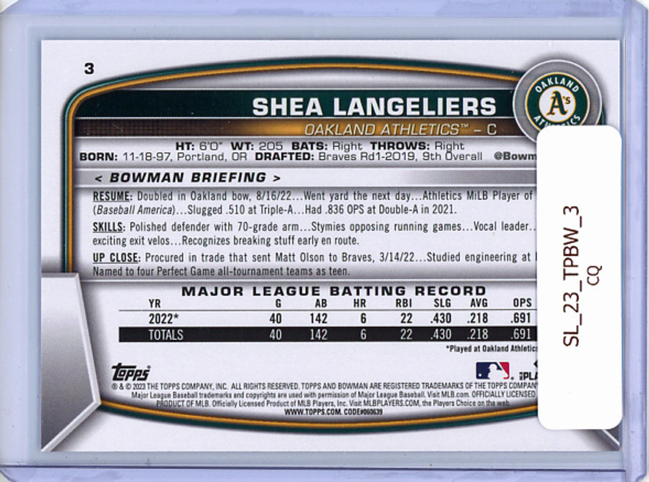 Shea Langeliers 2023 Bowman #3 (CQ)