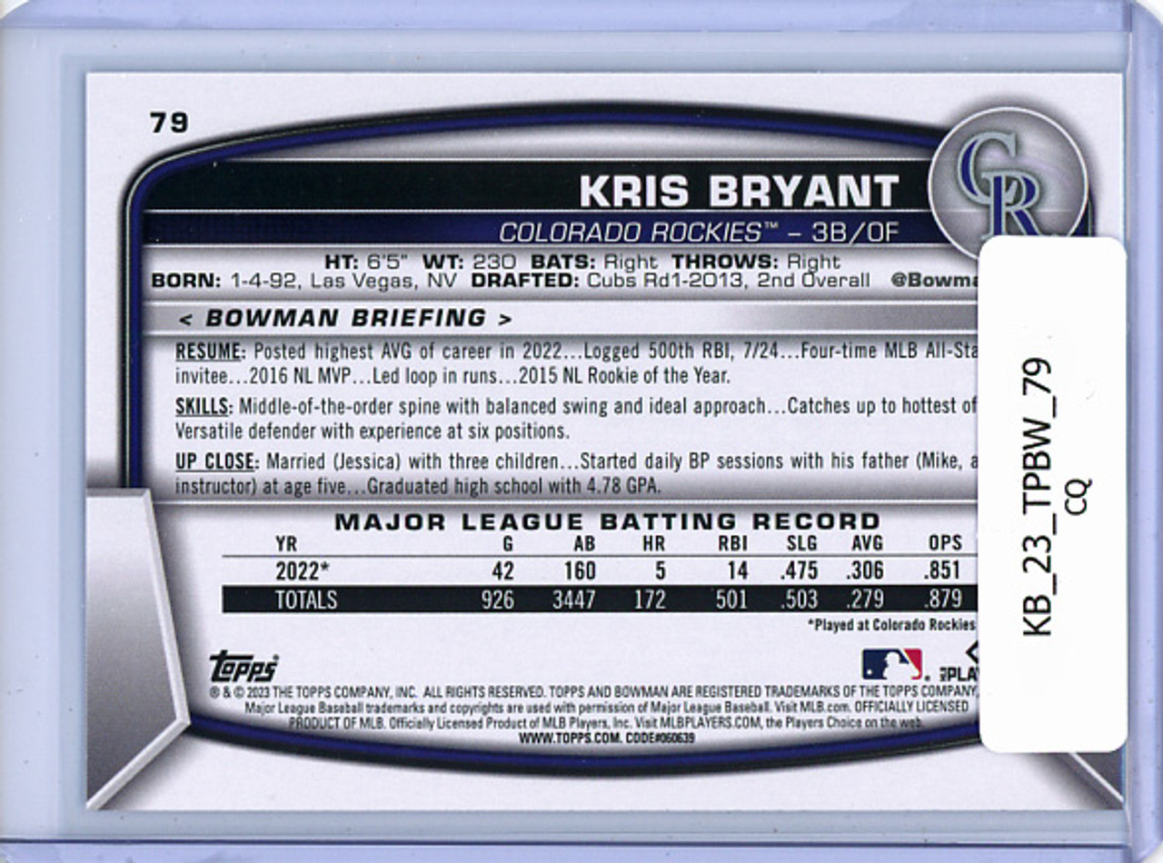 Kris Bryant 2023 Bowman #79 (CQ)