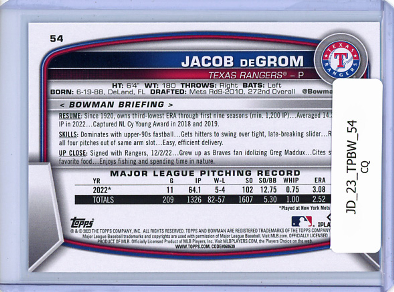Jacob DeGrom 2023 Bowman #54 (CQ)