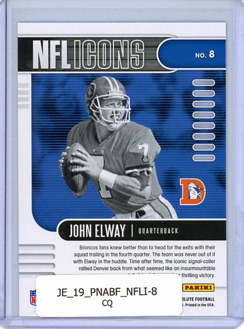 John Elway 2019 Absolute, NFL Icons #8 (CQ)