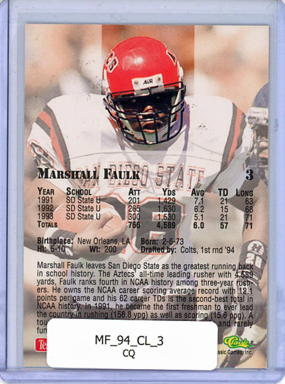 Marshall Faulk 1994 Classic #3 (CQ)