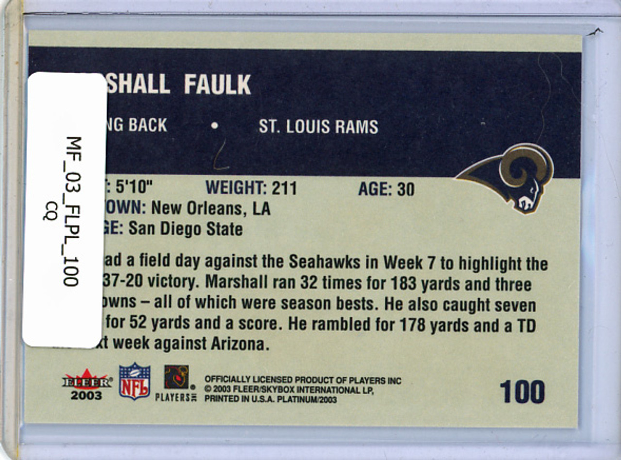 Marshall Faulk 2003 Platinum #100 (CQ)