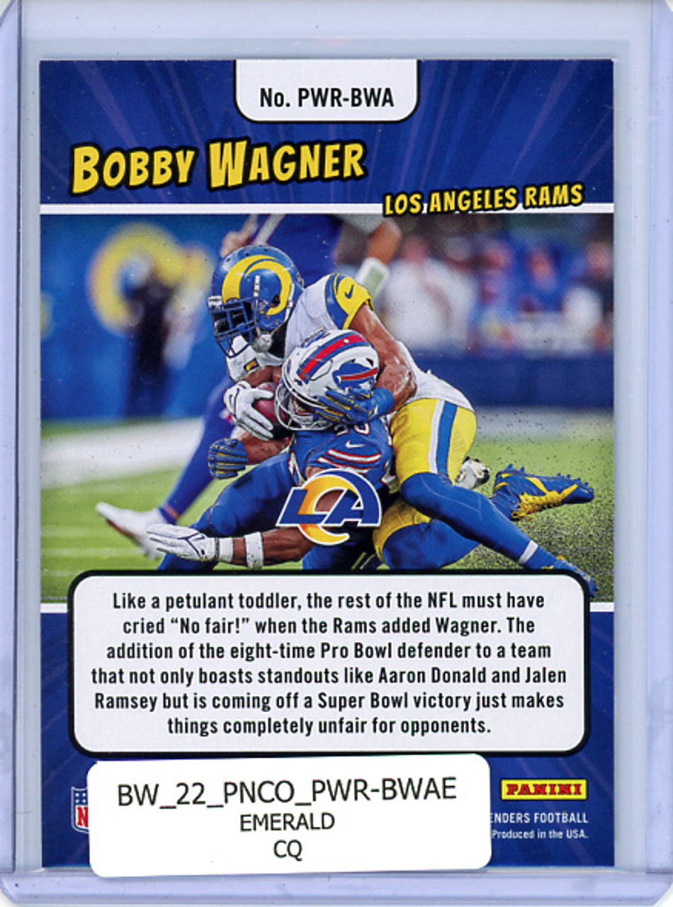 Bobby Wagner 2022 Contenders, Power Players #PWR-BWA Emerald (CQ)