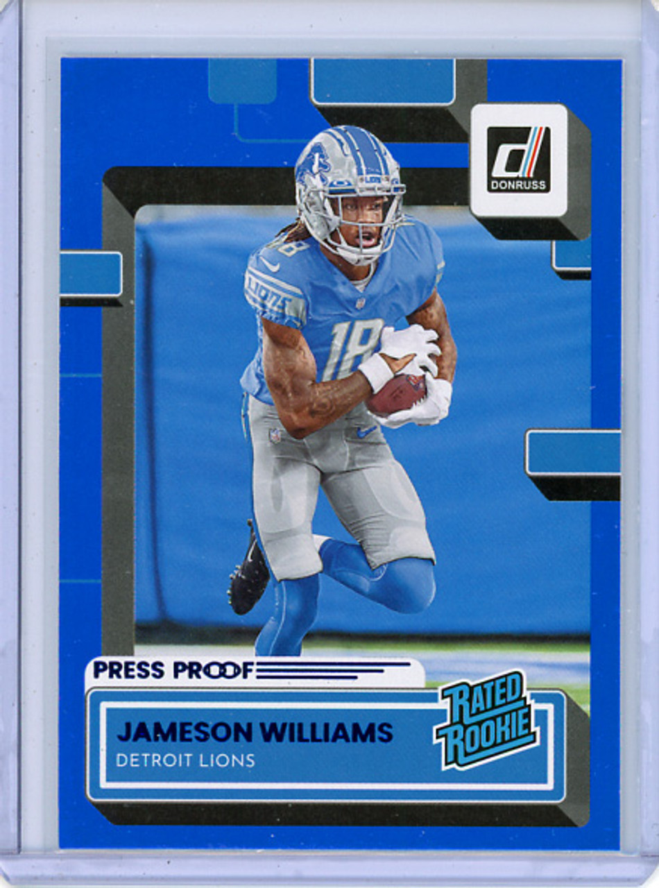 Jameson Williams 2022 Donruss #308 Press Proof Blue (CQ)