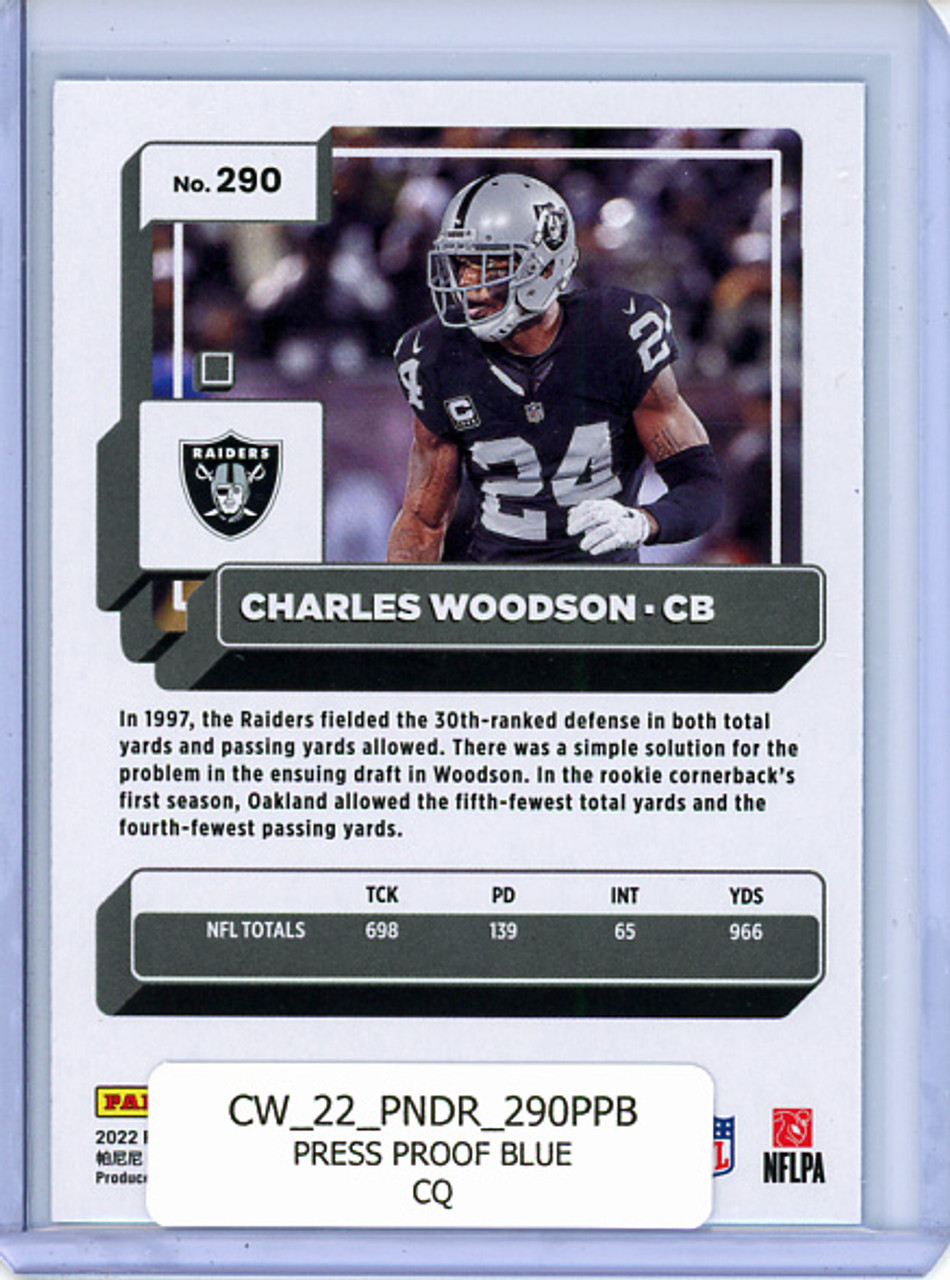 Charles Woodson 2022 Donruss #290 Press Proof Blue (CQ)