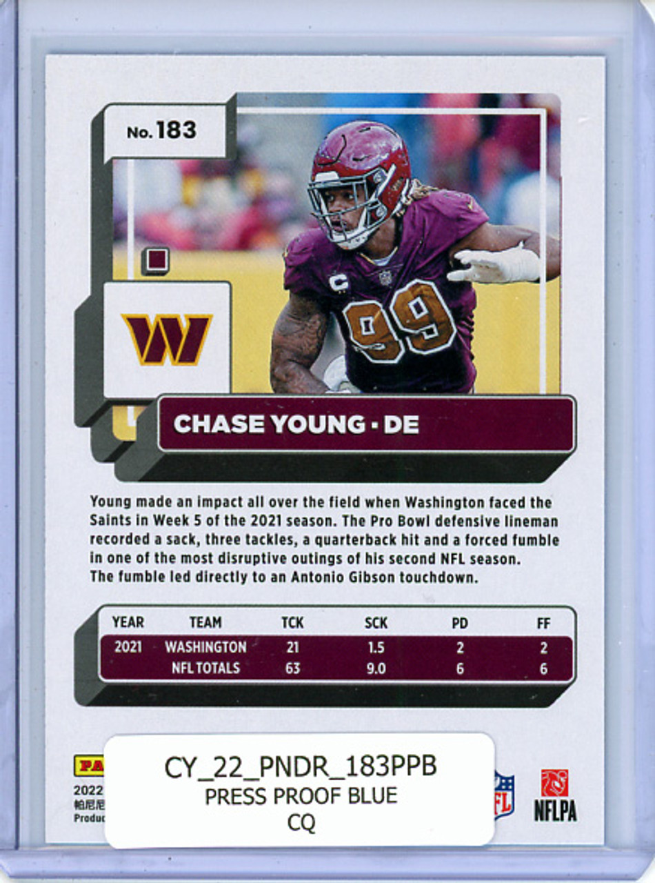 Chase Young 2022 Donruss #183 Press Proof Blue (CQ)