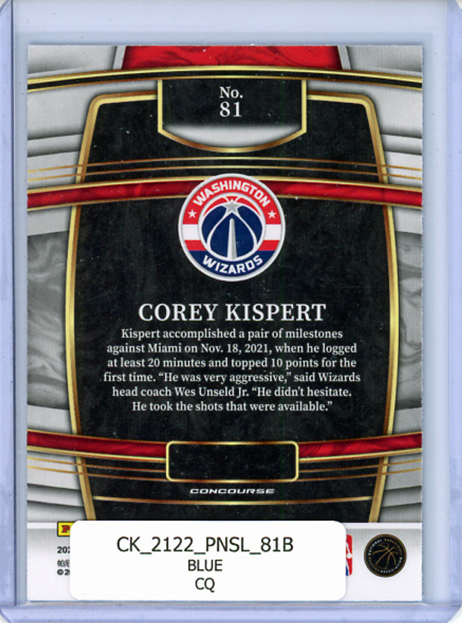 Corey Kispert 2021-22 Select #81 Concourse Blue (CQ)
