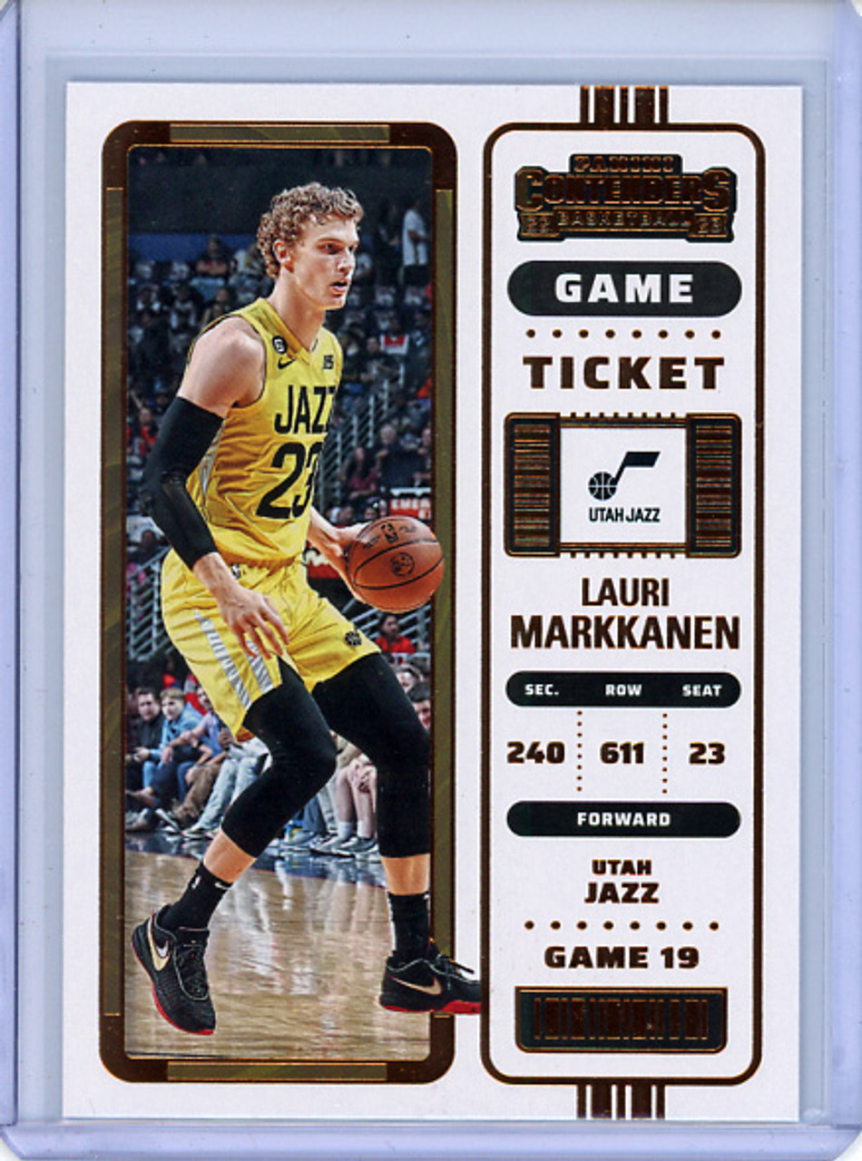 Lauri Markkanen 2022-23 Contenders #87 Game Ticket Bronze (CQ)