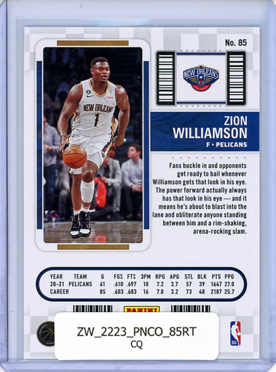 Zion Williamson 2022-23 Contenders #85 Retail (CQ)