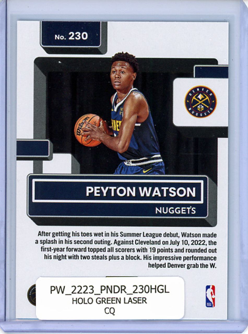 Peyton Watson 2022-23 Donruss #230 Holo Green Laser (CQ)
