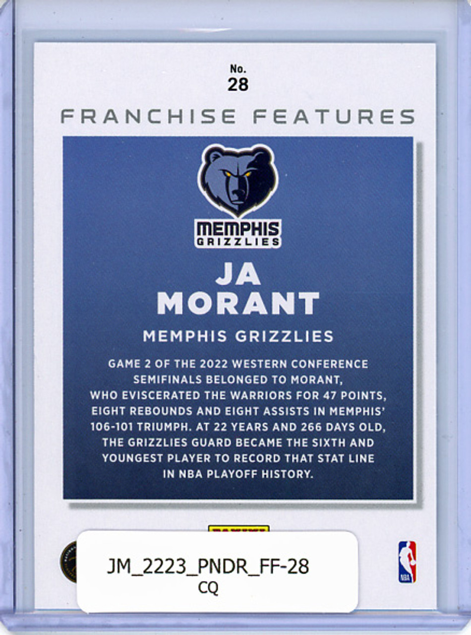 Ja Morant 2022-23 Donruss, Franchise Features #28 (CQ)