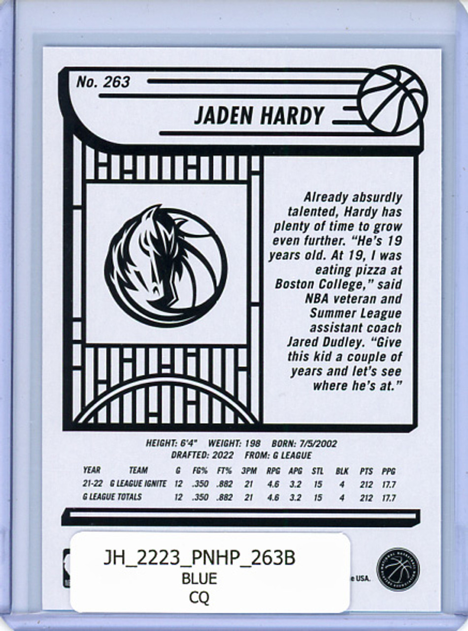 Jaden Hardy 2022-23 Hoops #263 Blue (CQ)