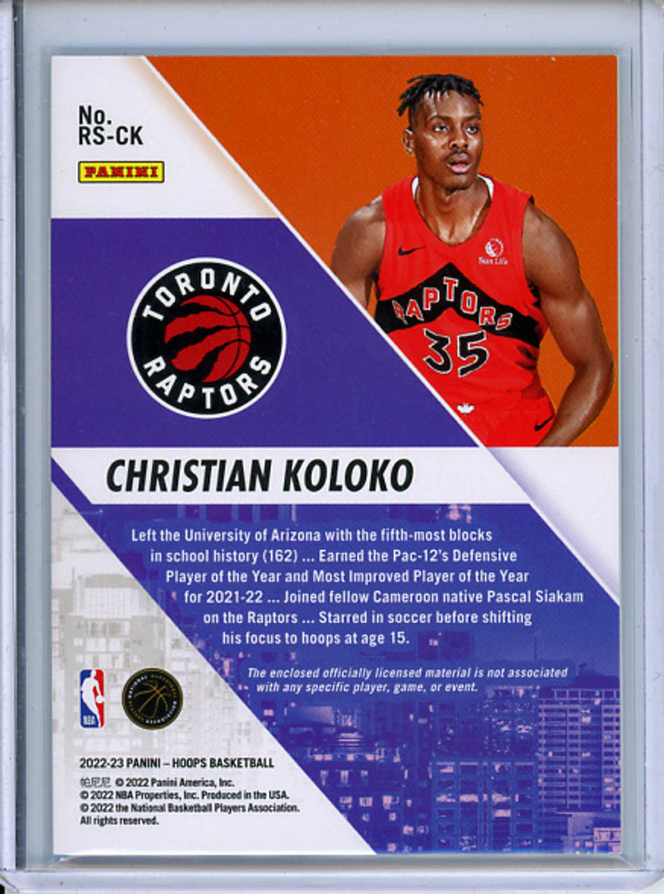 Christian Koloko 2022-23 Hoops, Rise N Shine Memorabilia #RS-CK (1) (CQ)