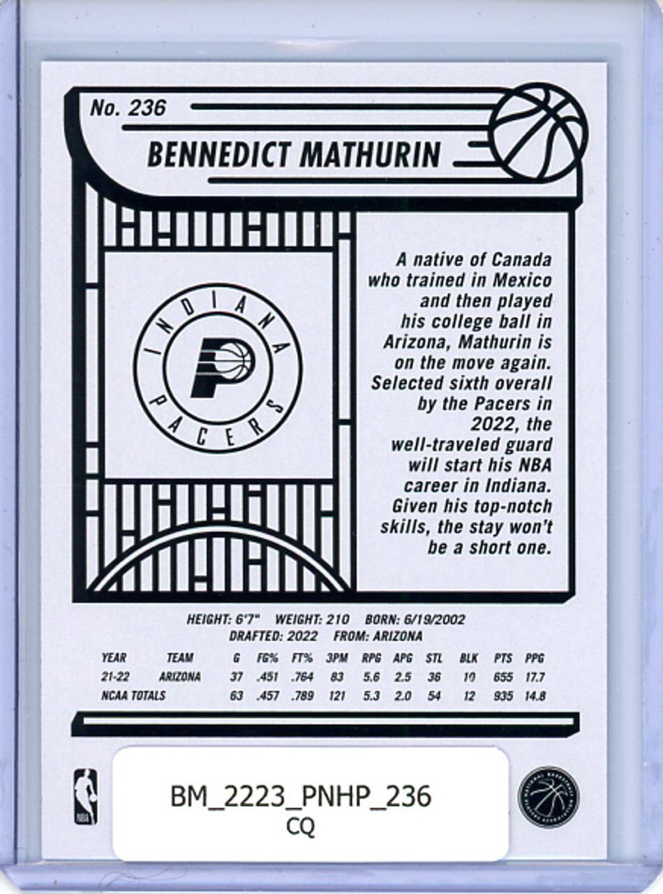 Bennedict Mathurin 2022-23 Hoops #236 (CQ)