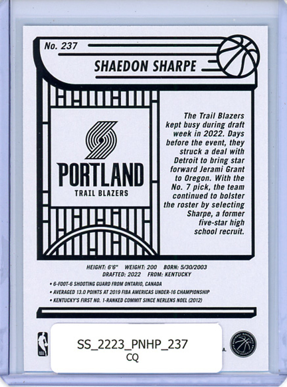 Shaedon Sharpe 2022-23 Hoops #237 (CQ)