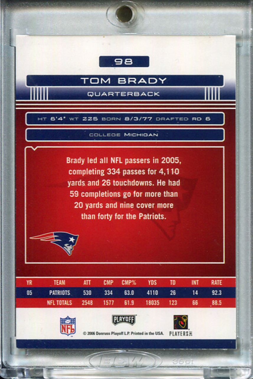 Tom Brady 2006 Absolute Memorabilia Retail #98 Spectrum Red (1)