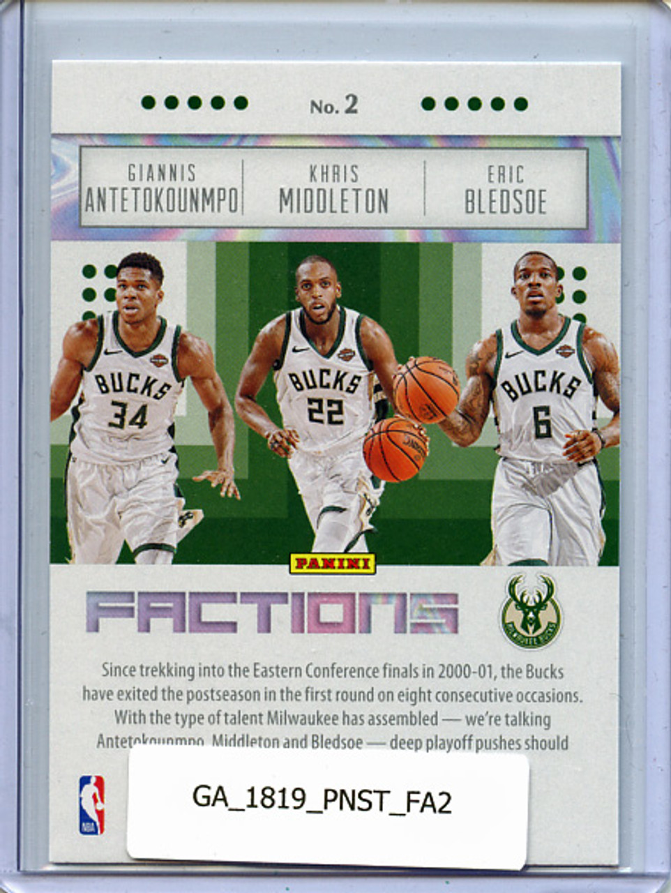 Giannis Antetokounmpo, Khris Middleton, Eric Bledsoe 2018-19 Status, Factions #2