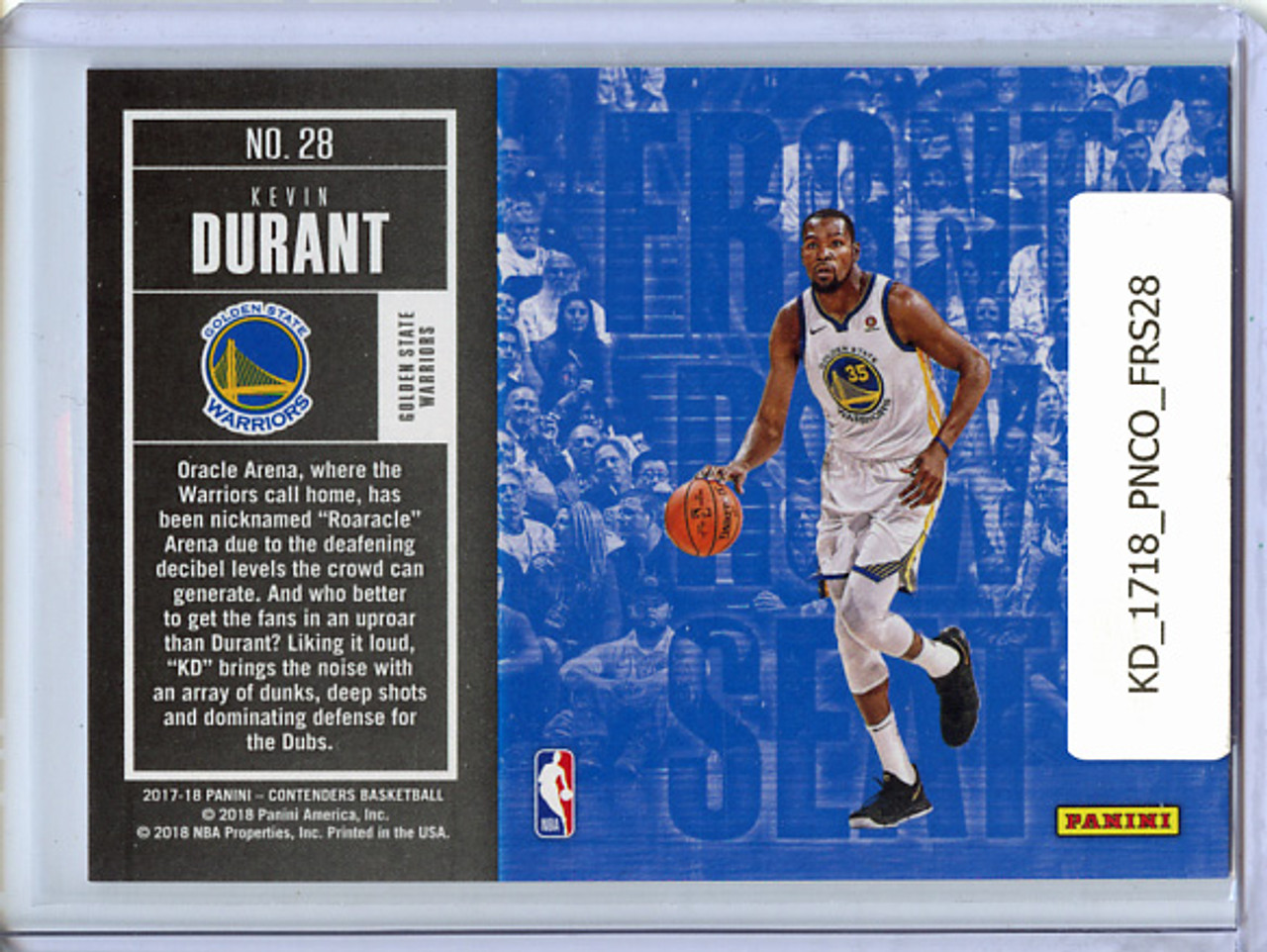 Kevin Durant 2017-18 Contenders, Front Row Seat Retail #28