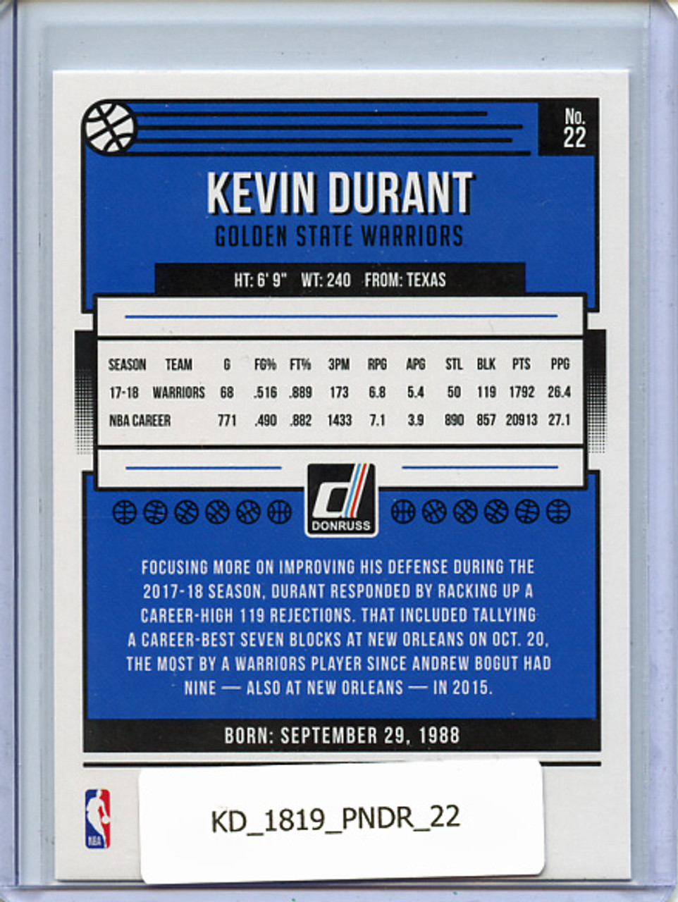 Kevin Durant 2018-19 Donruss #22