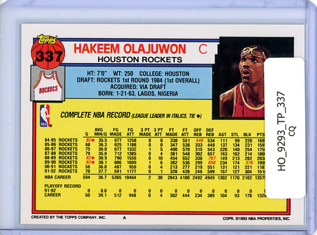 Hakeem Olajuwon 1992-93 Topps #337 (CQ)