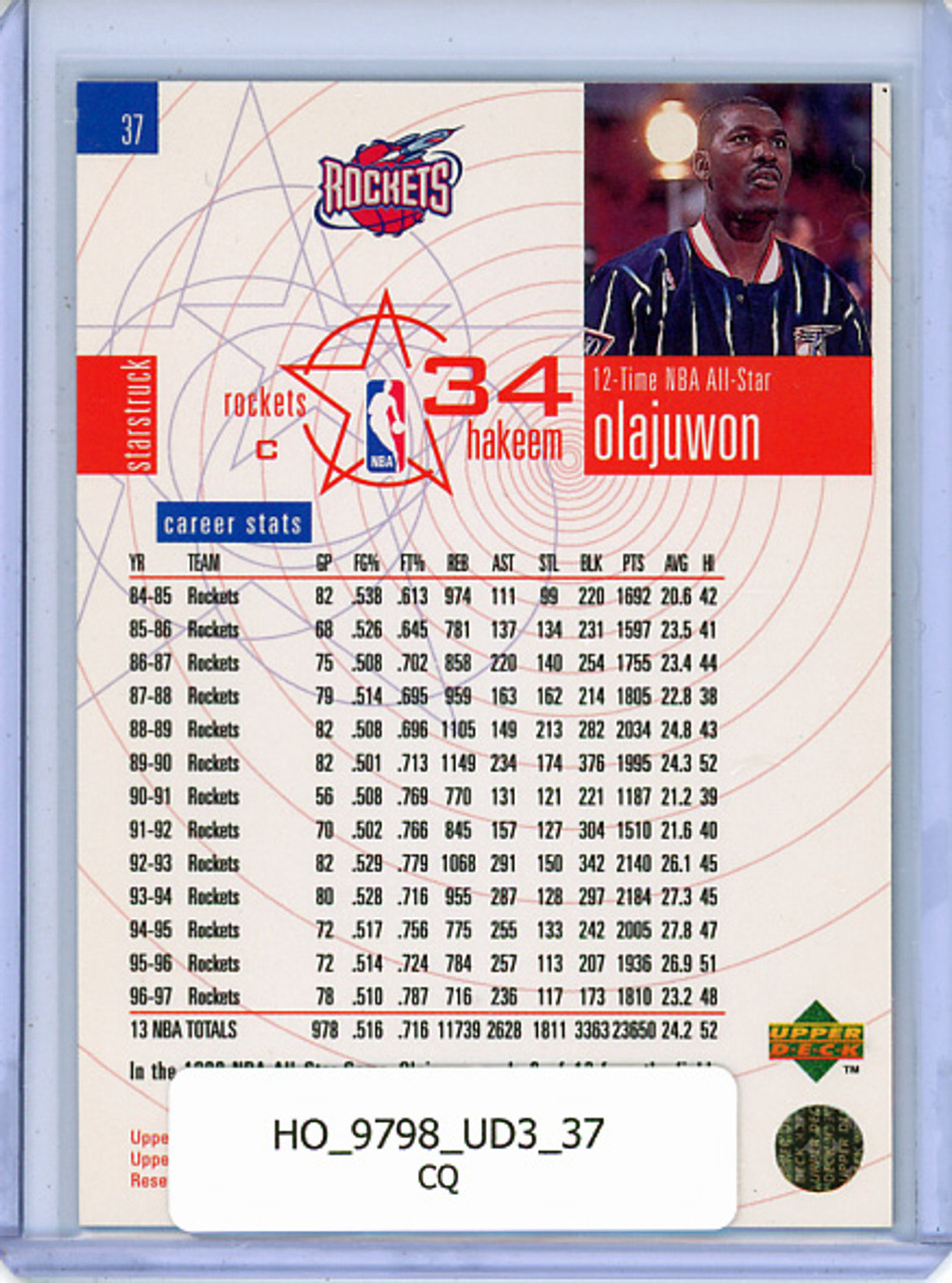 Hakeem Olajuwon 1997-98 UD3 #37 All-Star (CQ)
