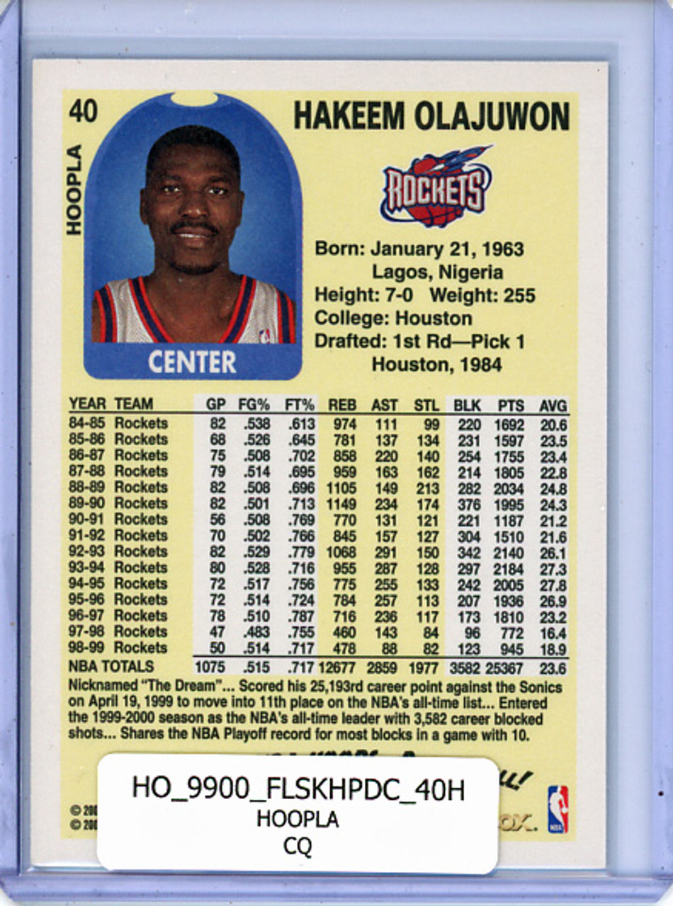 Hakeem Olajuwon 1999-00 Hoops Decade #40 Hoopla (CQ)