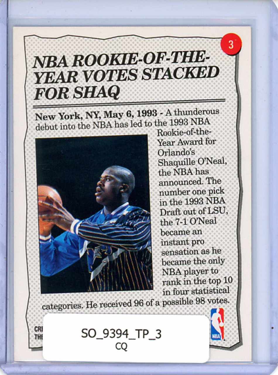 Shaquille O'Neal 1993-94 Topps #3 Highlight (CQ)