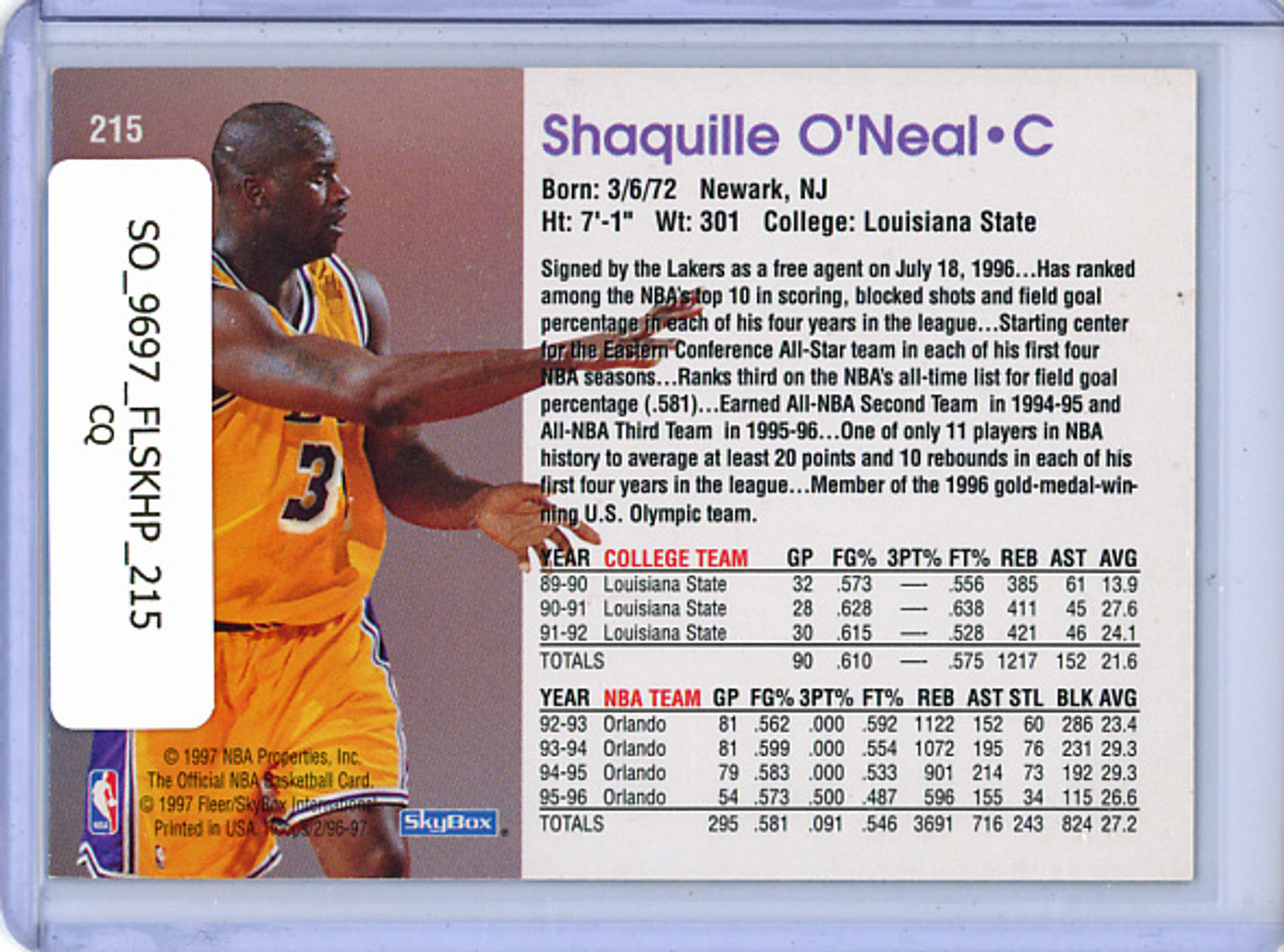 Shaquille O'Neal 1996-97 Hoops #215 (CQ)