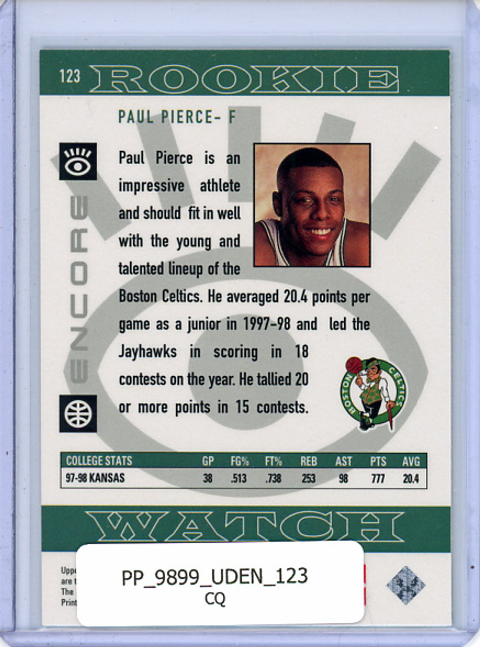 Paul Pierce 1998-99 Encore #123 Rookie Watch (CQ)