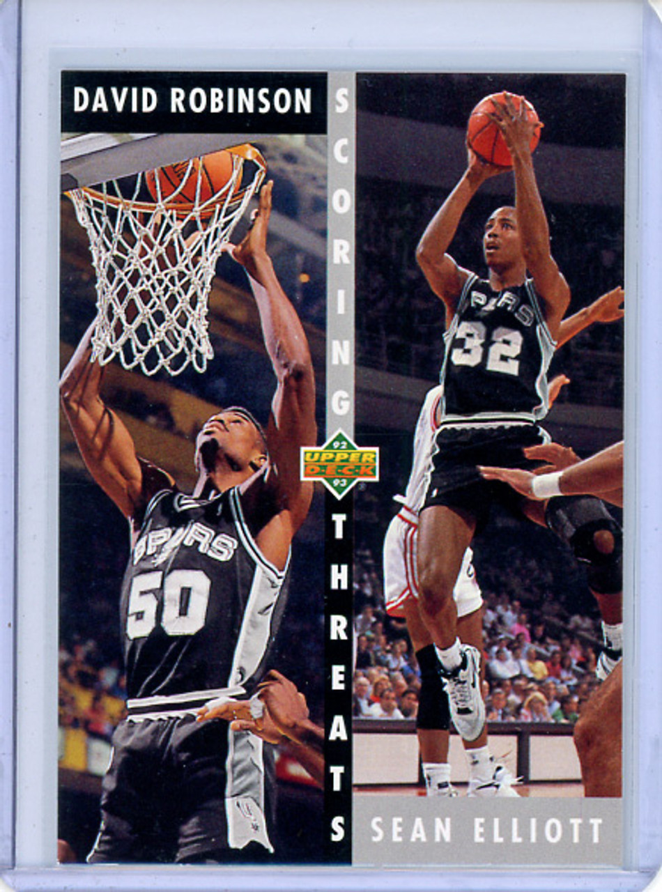 David Robinson, Sean Elliott 1992-93 Upper Deck #505 Scoring Threats (CQ)