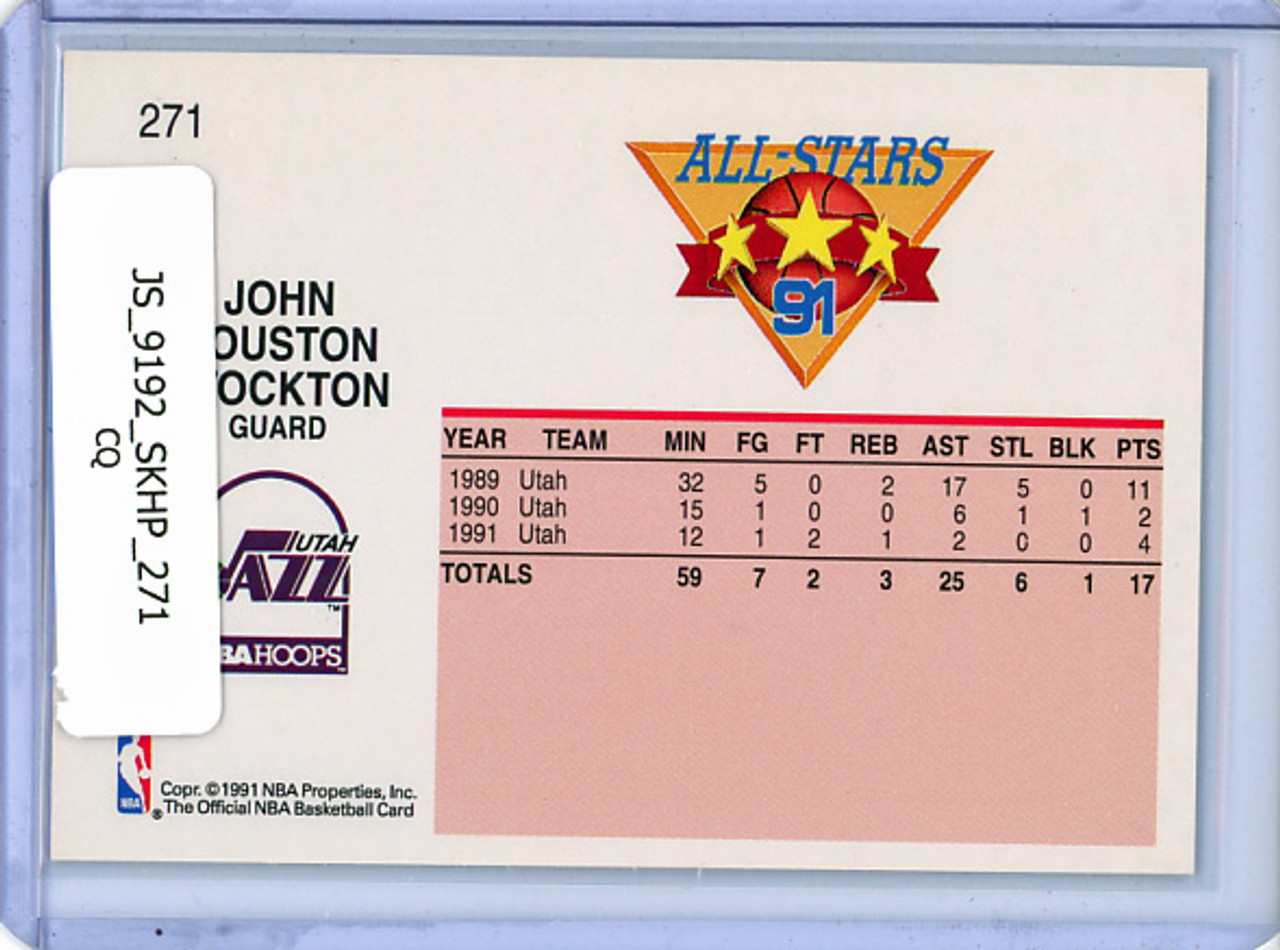 John Stockton 1991-92 Hoops #271 All-Star (CQ)