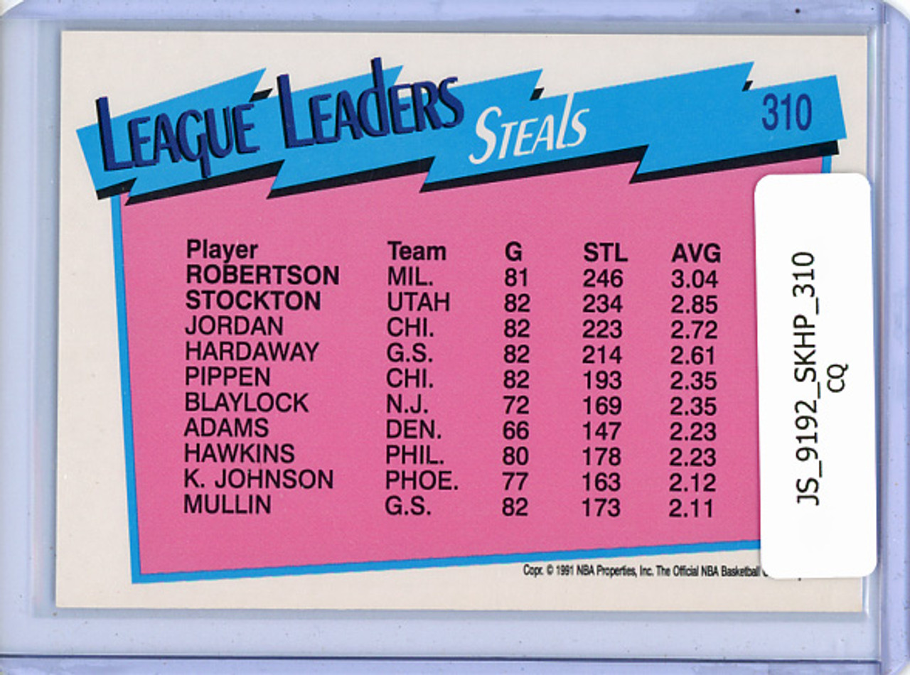 Alvin Roberton, John Stockton 1991-92 Hoops #310 League Leaders (CQ)