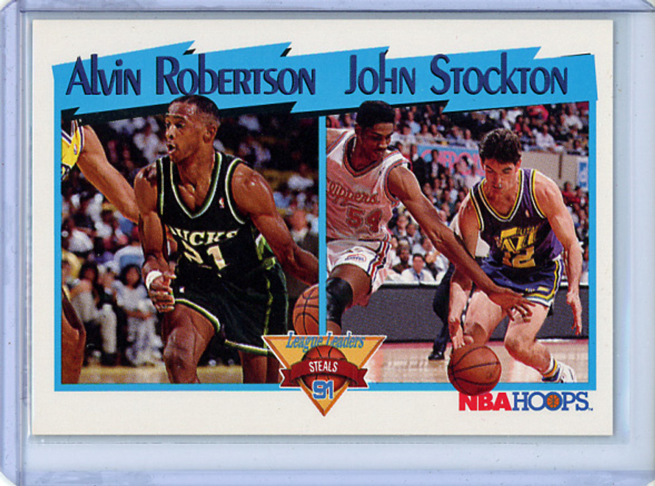 Alvin Roberton, John Stockton 1991-92 Hoops #310 League Leaders (CQ)