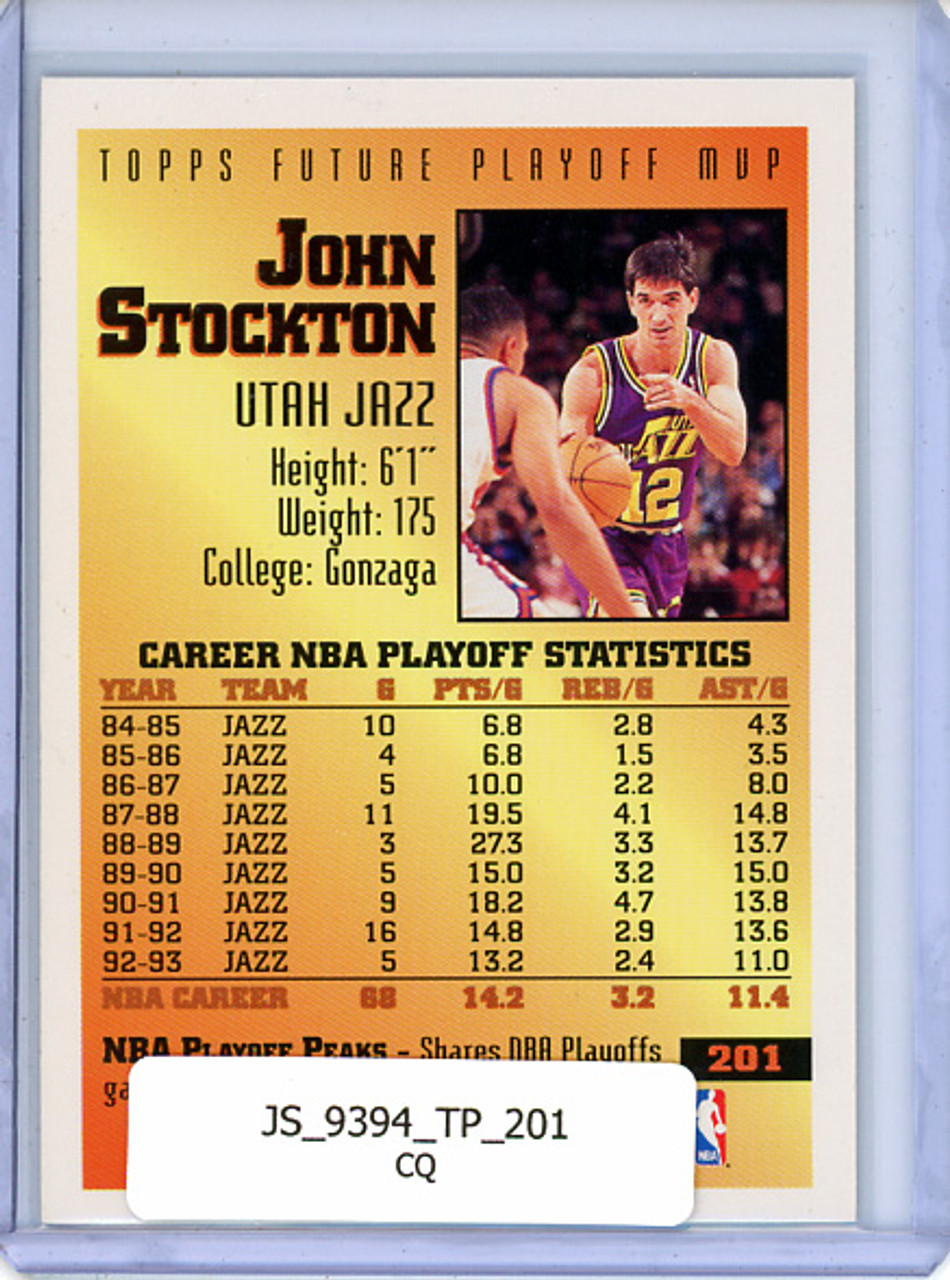 John Stockton 1993-94 Topps #201 Future Playoff MVP (CQ)