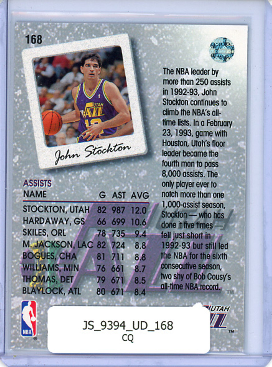 John Stockton 1993-94 Upper Deck #168 Season Leaders (CQ)