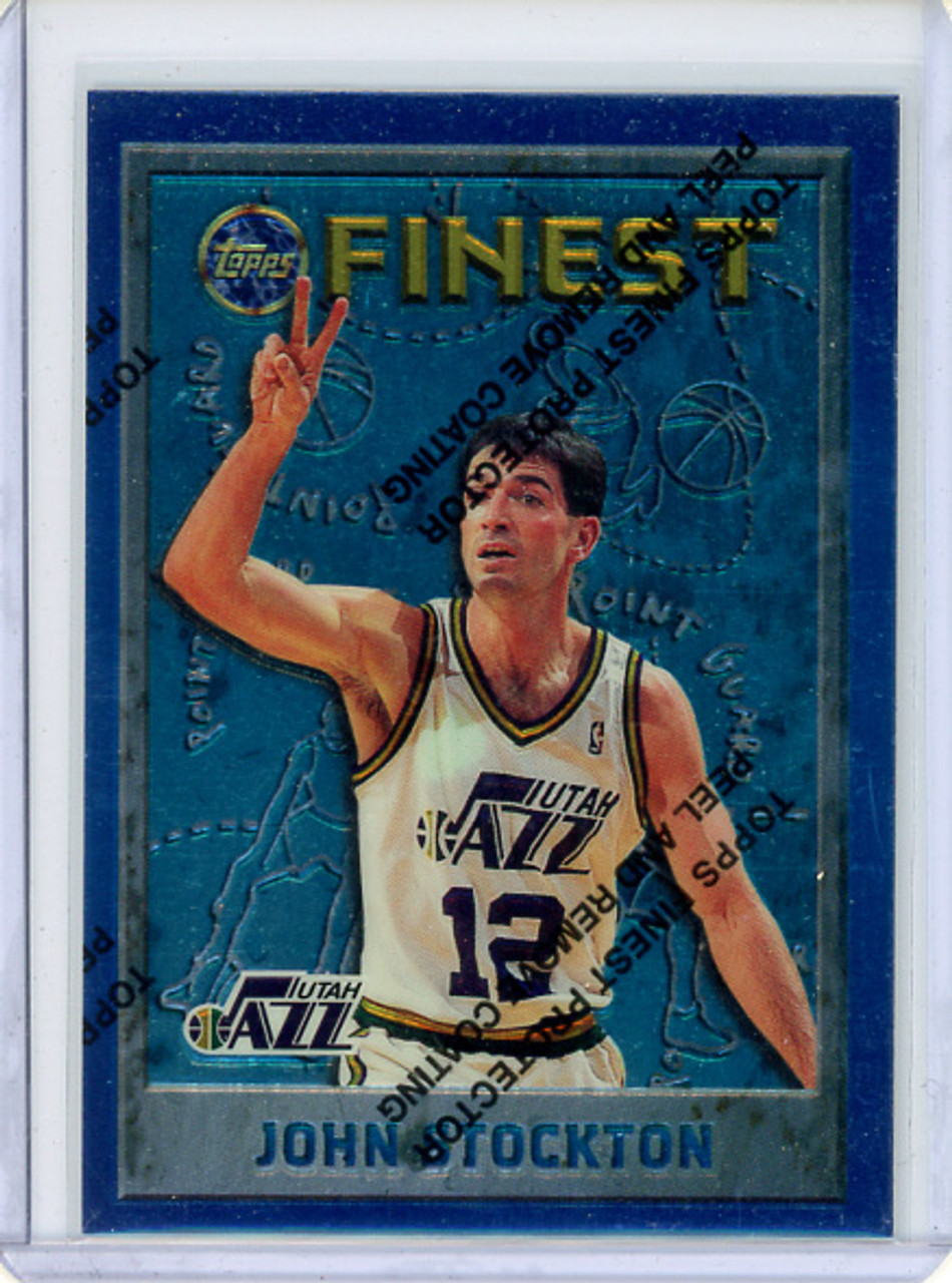 John Stockton 1995-96 Finest #15 with Coating (CQ)