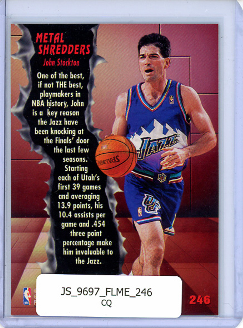 John Stockton 1996-97 Metal #246 Metal Shredders (CQ)