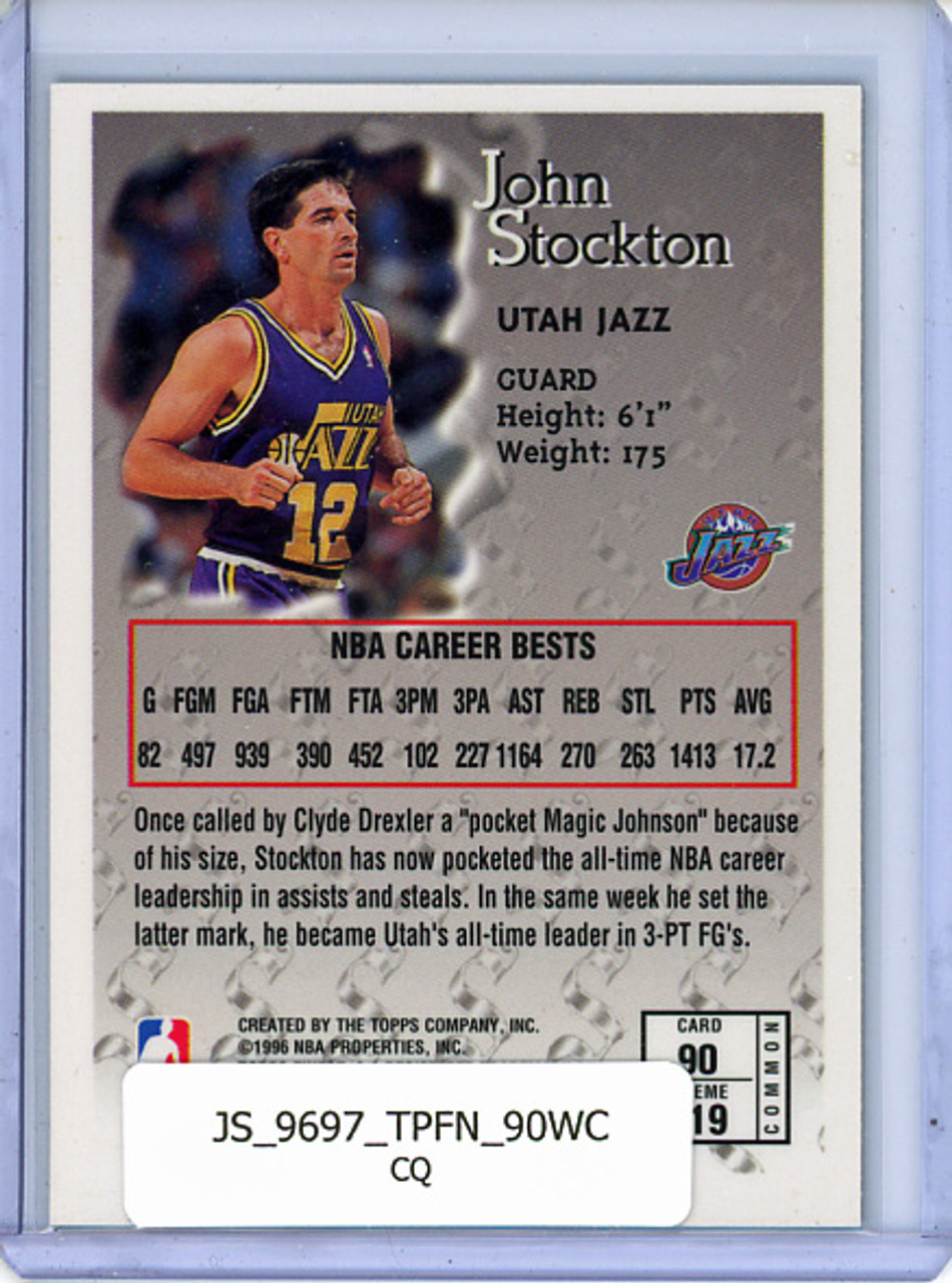 John Stockton 1996-97 Finest #39 Sterling with Coating (CQ)