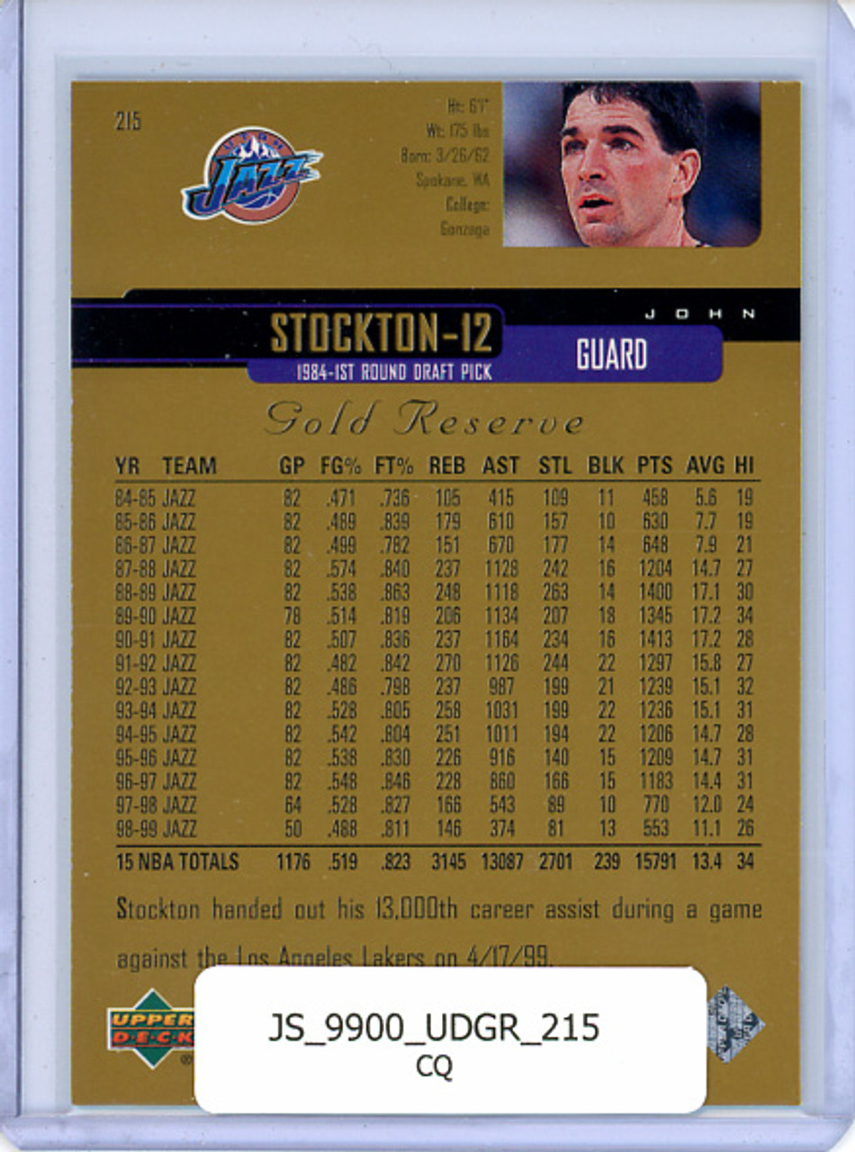 John Stockton 1999-00 Gold Reserve #215 (CQ)