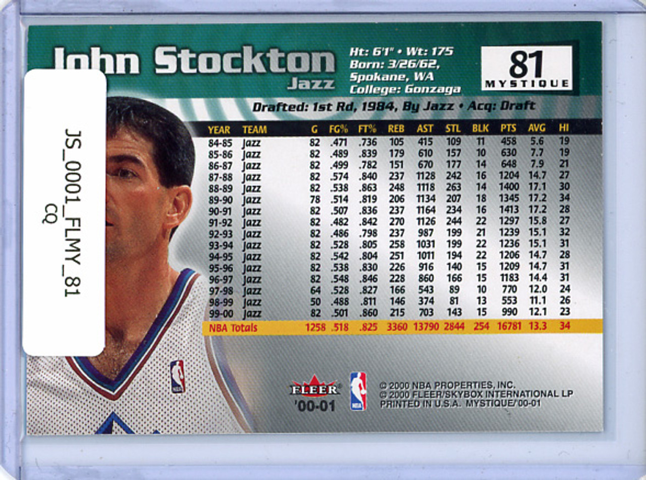 John Stockton 2000-01 Mystique #81 (CQ)