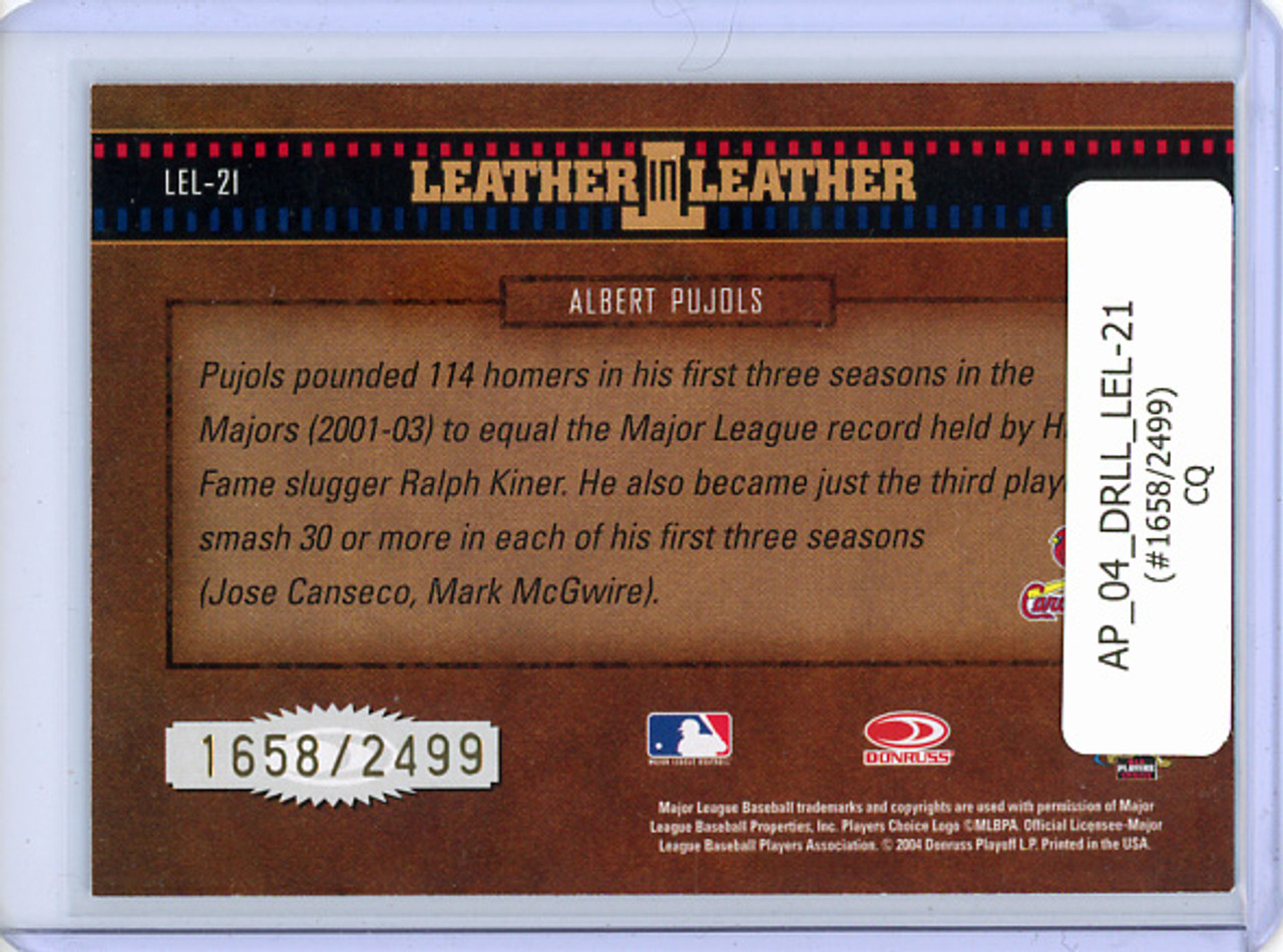 Albert Pujols 2004 Donruss Leather & Lumber, Leather in Leather #LEL-21 (#1658/2499) (CQ)