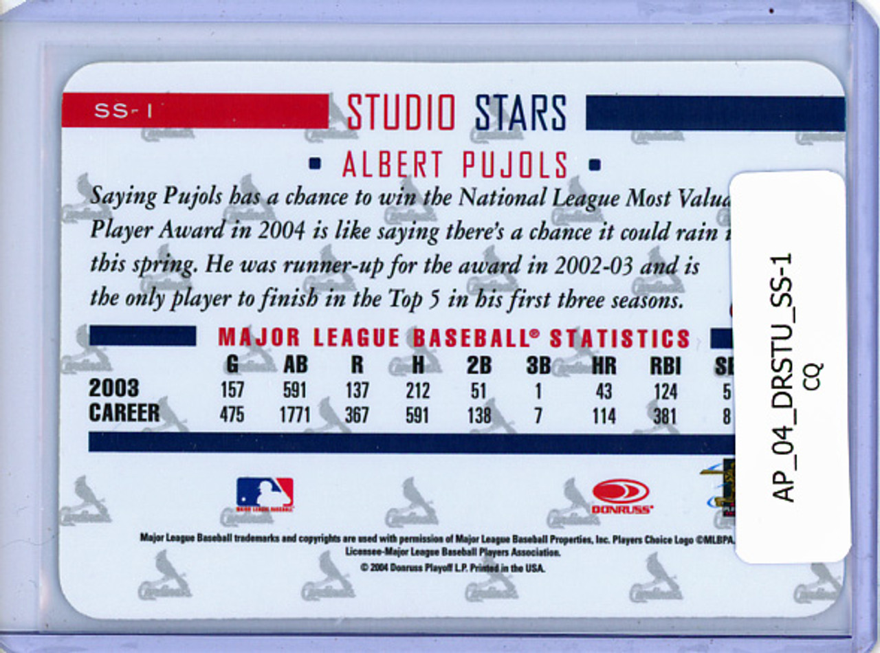 Albert Pujols 2004 Donruss Studio, Studio Stars #SS-1 (CQ)