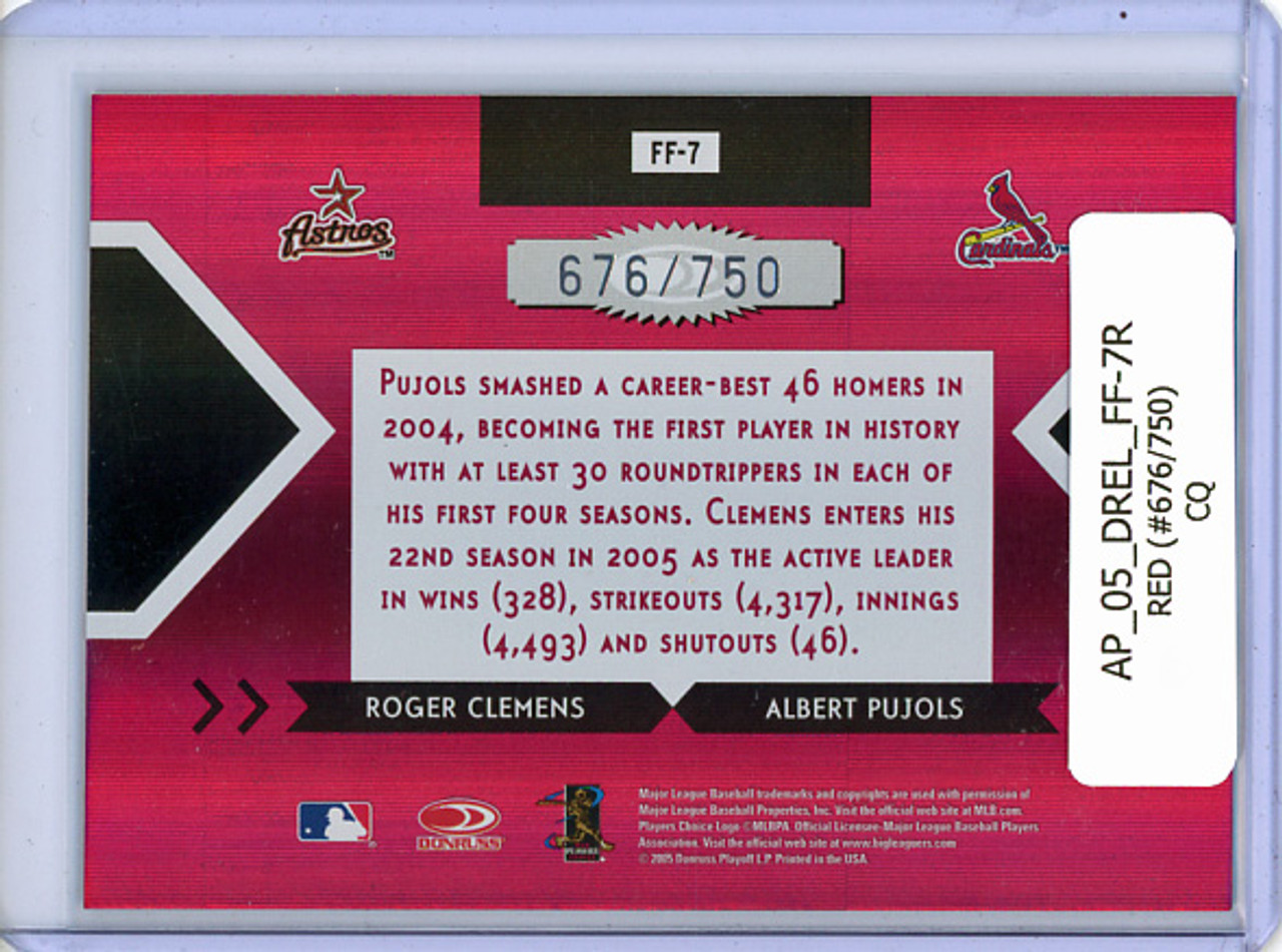 Roger Clemens, Albert Pujols 2005 Donruss Elite, Face 2 Face #FF-7 Red (#676/750) (CQ)